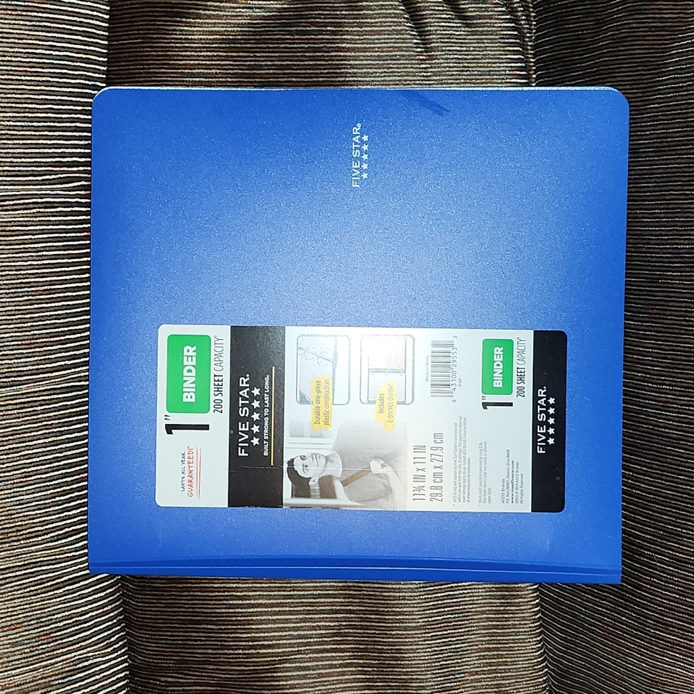 Brand New Five Star Mead one inch Blue Binder
